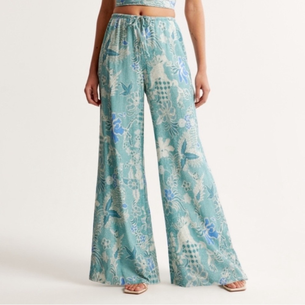 A&F Teal Wide Leg Pant